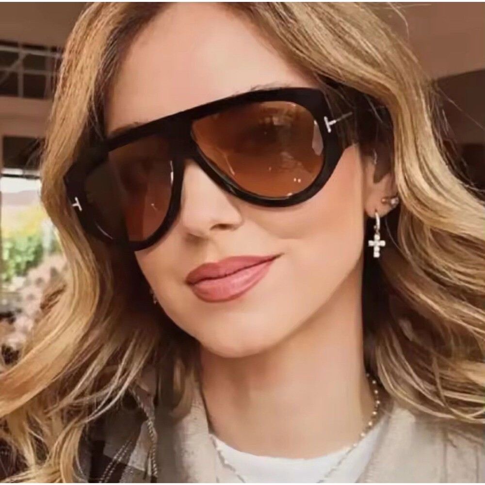 Vintage Luxury Brand Designer Oversized Pilot Sunglasses Women For Men Shades Bi - Picture 7 of 10